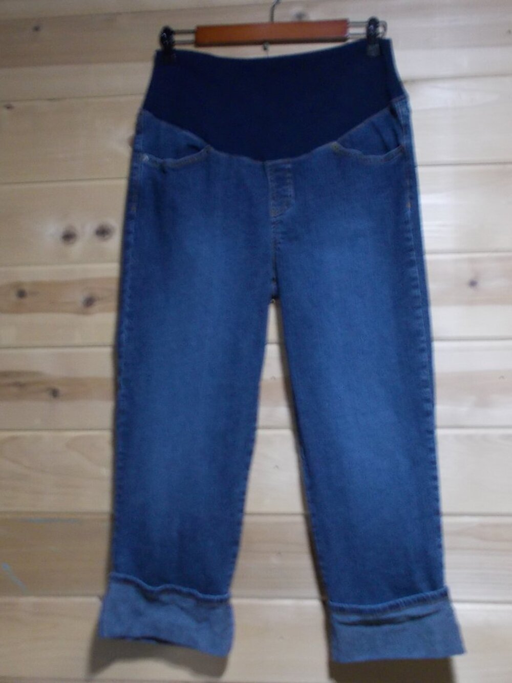 duo Maternity Stretch Denim Waistband Cropped SIZE M